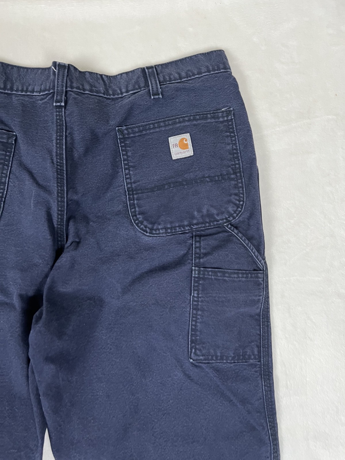 Carhartt Pants Mens 38x36 Blue FR Carpenter Canvas Workwear 2112 Cat 2 thumbnail 8