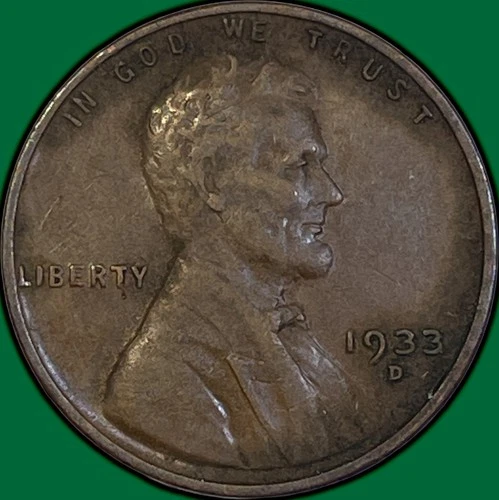 1933-D Lincoln Wheat Cent Choice Very Fine VF+/XF Coin #35848