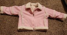 Vintage Outbrook kids Pink Sherpa Fleece Lined Zip Up Jacket Size 12 Months Baby