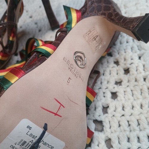 Brother Vellies Negril Damen-Sandalen Knöchelriemen-Absatz 5 Krokodil Designer Lux - Bild 9 von 12