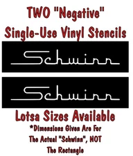 TWO Vintage Style Schwinn Vinyl Paint Stencils ("Negative") - Many Sizes