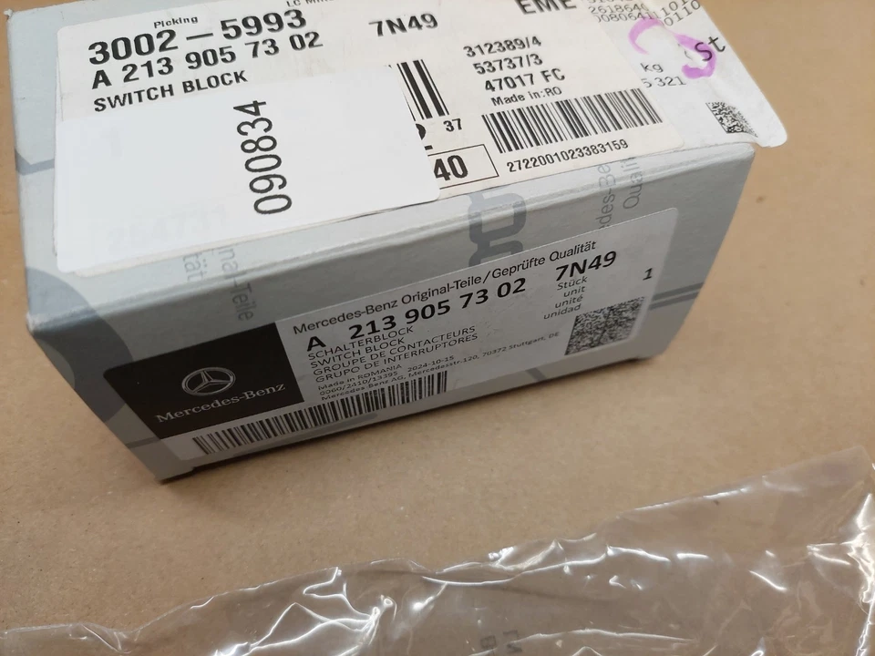 Mercedes W213 Front Left Seat Heated Switch A21390573027N49 2016-2020 Genuine - Image 3 of 4