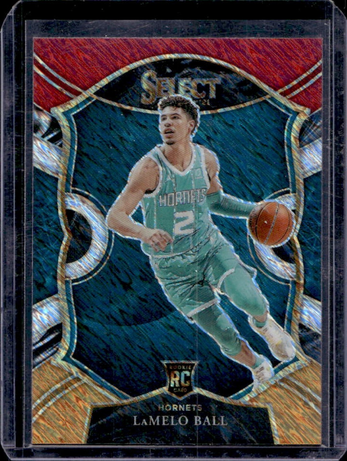 2020-21 Select LaMelo Ball RC Red White Orange Shimmer Concourse #63 Hornets