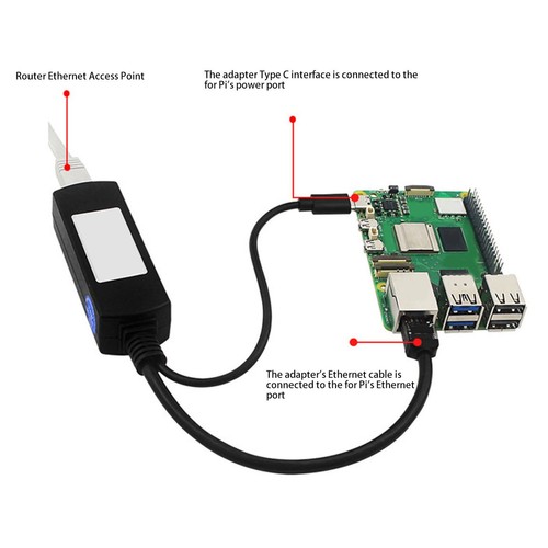 Gigabit PoE Splitter For Pi 5 5B 5V IEEE802.3af Compliant PoE To USB C Adapte CB - Afbeelding 13 van 23