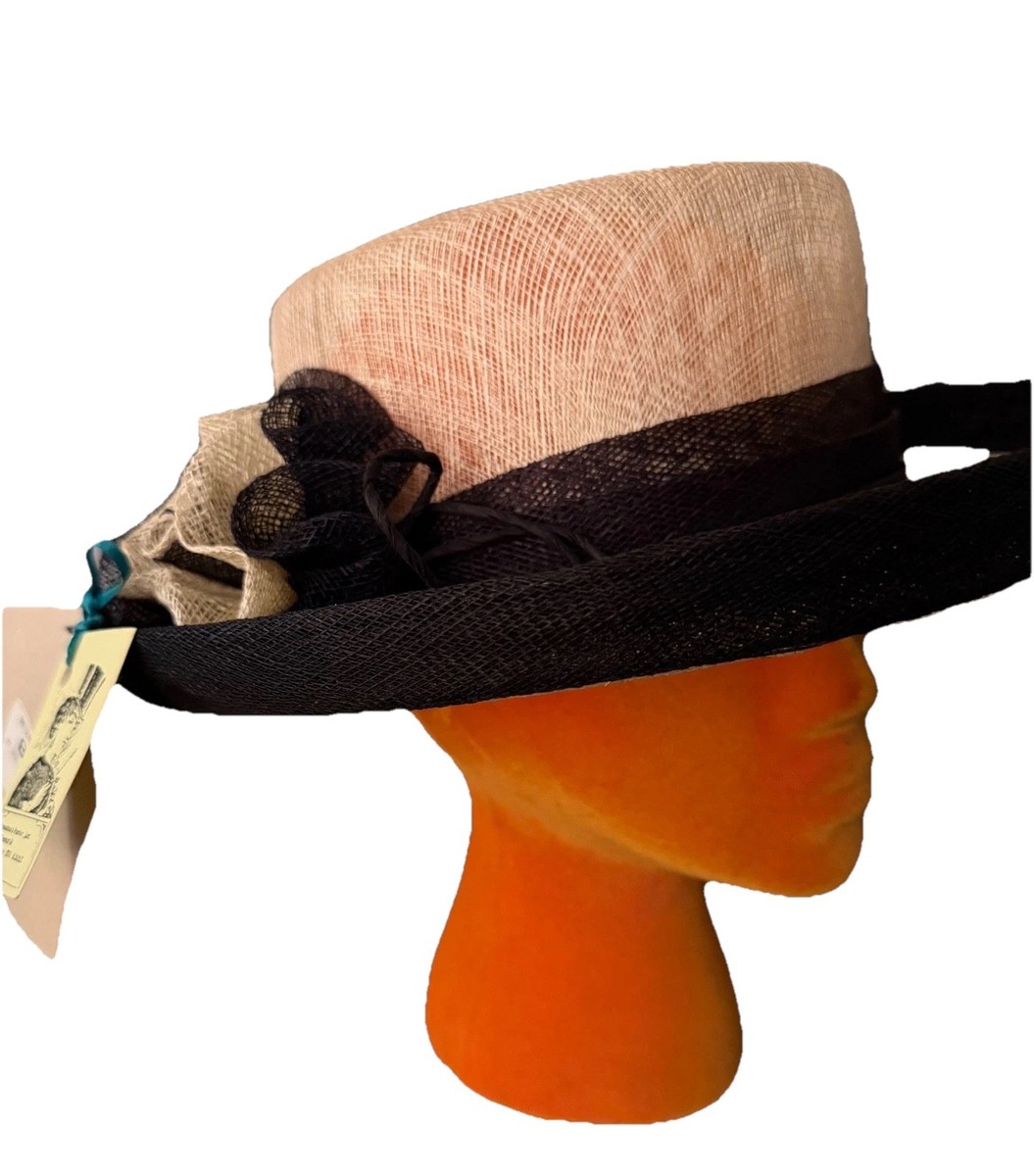 Cream Hat with Black Trim - Like New Fedora Hat - Excellent Condition KX Summer Fedora Hat Cream Color Ribbon Trim Size 58 | eBay main image 4