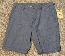 NWT Tommy Bahama Shorts Mens 32 Blue Linen Blend Print 9  Inseam