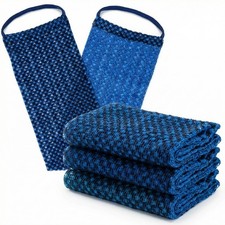 3 PCS Japanese Exfoliating Washcloth Towel Handle DualTextured Back Scrubber