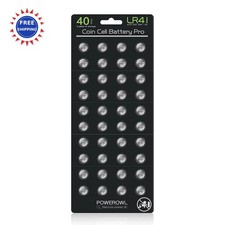 LR41 Batteries 40 Pack AG3 392 192 L736 POWEROWL High Capacity Premium Alkaline