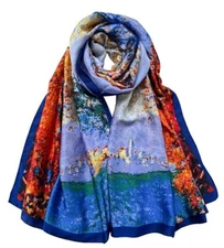 Xyueanlo Scarfs for Women Lightweight Scarves Fashion Flower Blue Green Yellow