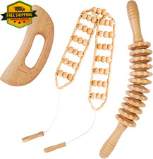 3PCS Wood Therapy Massage Tools Lymphatic Drainage Body Sculpting Massager Set