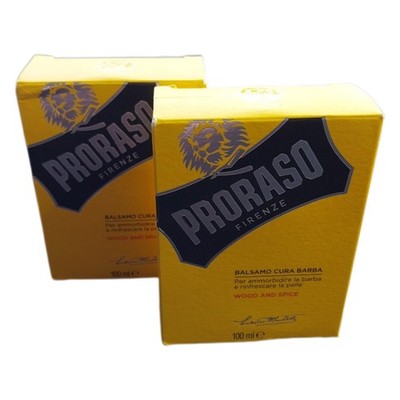 Proraso Beard Balm, Wood and Spice, 2 × 100 ml, duftender Bart Balsam schützt un