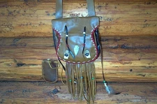BLACK POWDER, MOUNTAIN MAN , BEAVER TAIL, ARROWHEAD, LEATHER POSSIBLE BAG