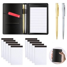 13 Pieces Mini Pocket Notepad Set Leather Holder 10 Pack 3x5 Inch Notebook