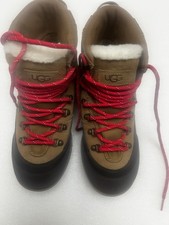 UGG Brecken Lace Up Chestnut Suede Lined Waterproof Boots Women's Size 7 NEW