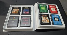 Vintage Atari 2600 Game Storage Binder with 8 Games Space Invaders 