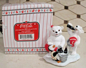 Coca-Cola Brand Polar Bear Cubs Collection "Teamwork Wins Everytime" Free Ship
