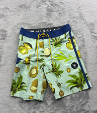 Vissla Board Shorts Boys 26 Blue Green Coconuts Surf Swim Athleticwear