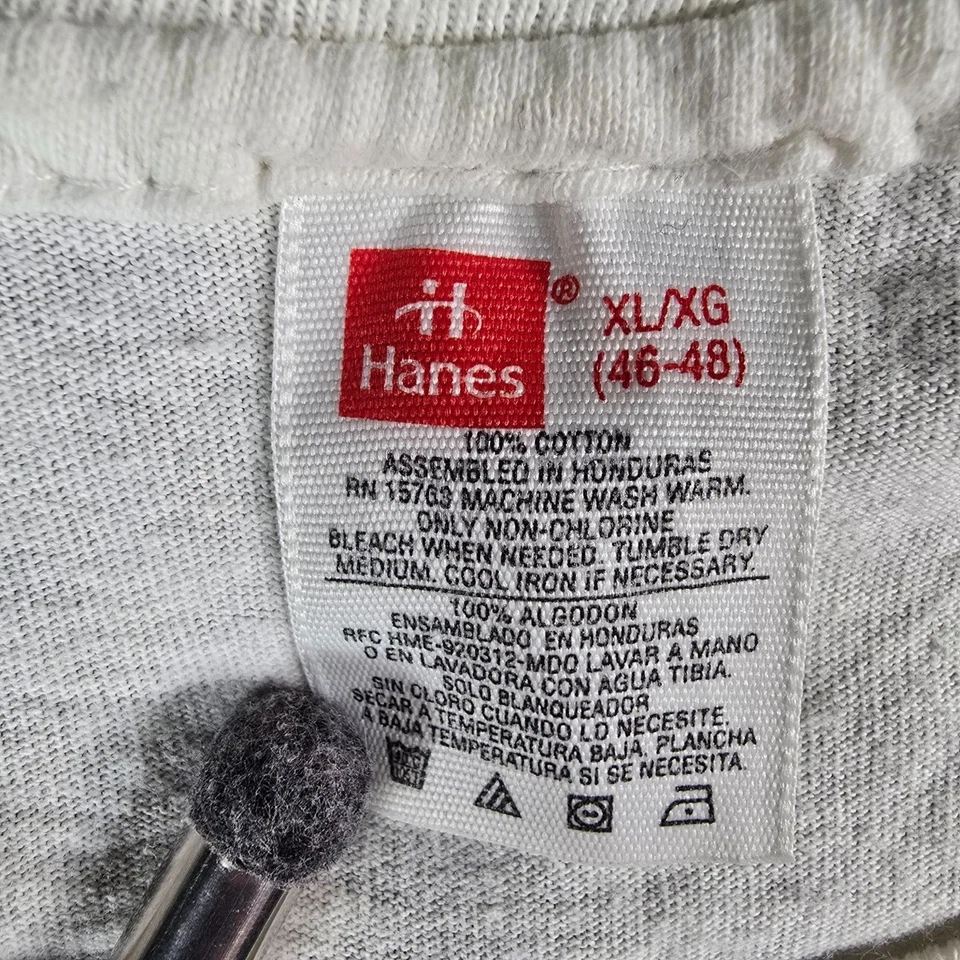 Camiseta de algodón vintage de los años 90 Hanes blanca en blanco de una sola puntada cuello redondo (M/L) Foto 3 de 4