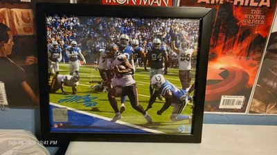 Joe Mixon Autographed Football Photo - Signed Action Shot