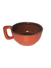 Frankoma Pottery Handled Soup Bowl Cup Mug Red Orange 4SC Mid-Century Modern Vtg