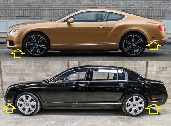US STOCK x4 CHROME Side Marker Rims for Bentley Continental GT GTC Flying Spur