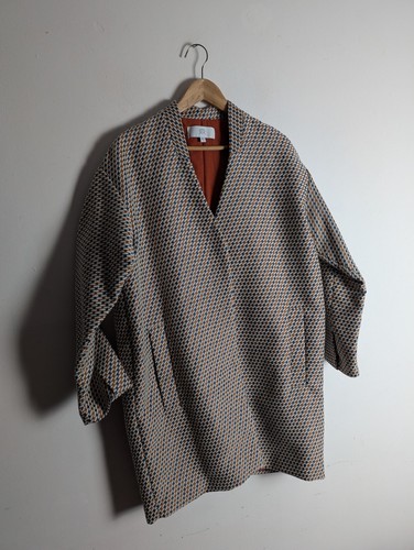 LA REDOUTE Jacquard Bronze Cotton Mid Length Coat Size 16 - 第 1/14 張圖片