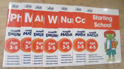 7 EDUCATIONAL LEARNING BOOKS by LETTS  **  PAPERBACK