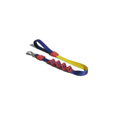 Ruff Leash Blue Red Puzzle Pull Shock Absorbent
