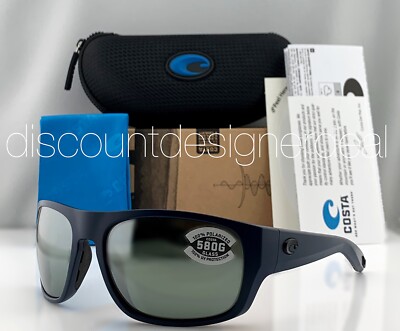 Costa Del Mar Tico Sunglasses Blue Matte Silver Mirror Polarized 580G Lens NEW
