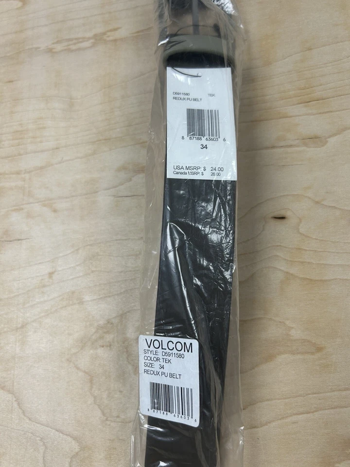 Volcom Collectable “REDUX PU BELT” Teak 100% Polyurethane Belt - Size 34 - Image 2 of 4