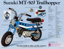 1972 SUZUKI MT-50J TRAILHOPPER SALES SPECS AD