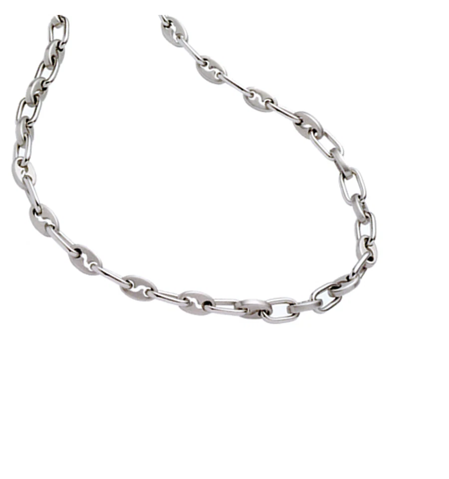 Collar de cadena de eslabones de cable Rochet Punk desplazado de acero inoxidable 24" moda para damas Foto 3 de 3