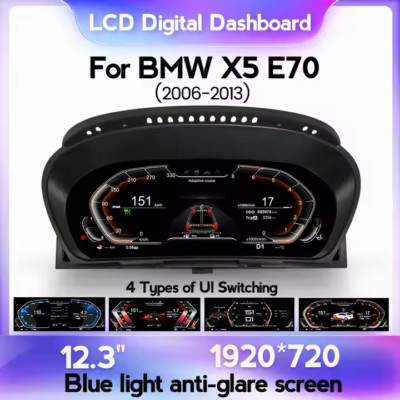 12.3'' LCD Digital Instrument Cluster For BMW X5 E70 X6 E71 Speedometer Dashboard