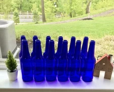 SPRING BOTTLE TREE Decor - 12 COBALT BLUE GLASS BOTTLES Garden DIY CRafTs L@@K!