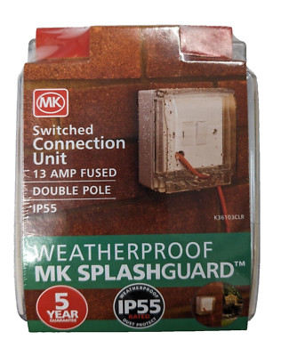 10 Nr MK K36103CLR SCHALTANSCHLUSSGERÄT 13Amp ZWEIPOLIG WETTERFEST IP55