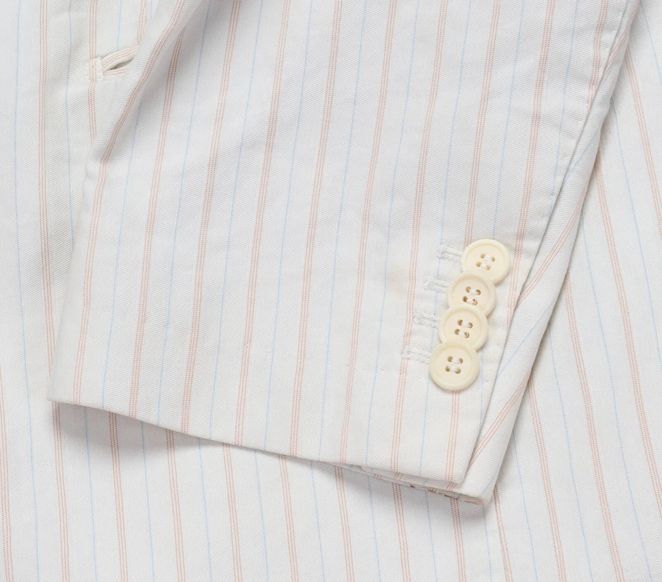 Новый с Ярлыками ISAIA NAPOLI SPORT пальто куртка off-белый хлопок льняной стирки роскошь Италии 50 - Изображение 4 из 4