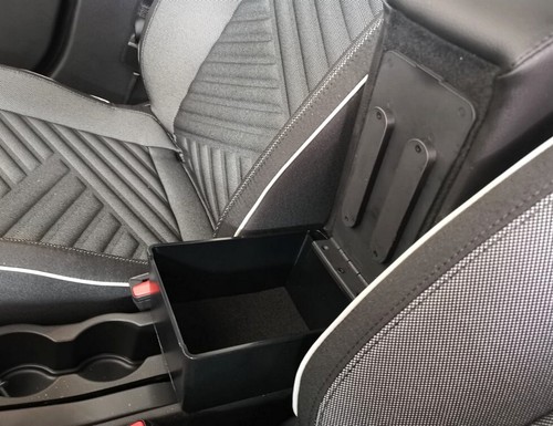 FIAT 600 HYBRID Bracciolo PREMIUM in ecopelle nero MONTAGGIO NO FORI -REGOLABILE - Imagen 2 de 5