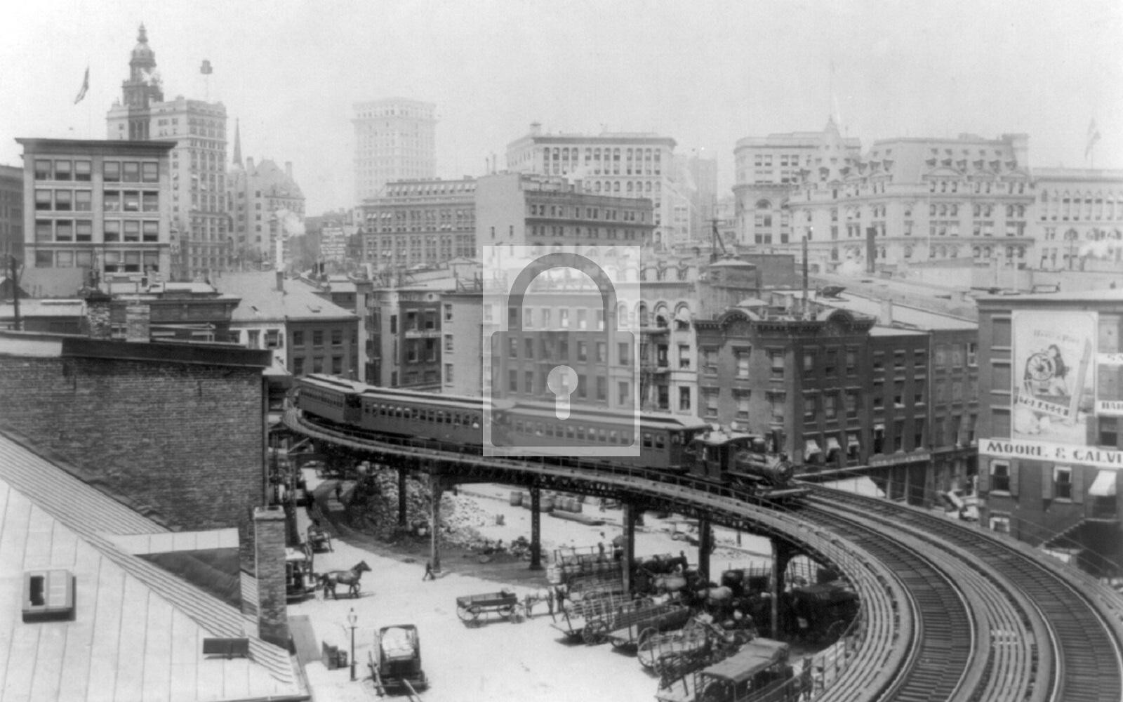 Elevated Railroad Train Tompkinsville Staten Island New York NY 11x17 Canvas P eBay