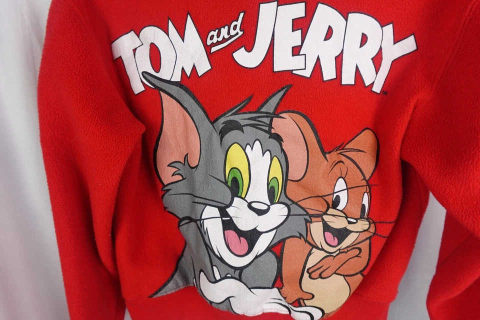 Tom & Jerry Hoodie Youth S Red Unisex Official Cartoon Graphic Sweatshirt - Image 2 of 4