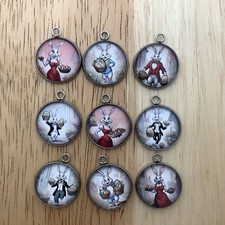 Elegant Easter Bunnies Charms, Jewelry Making Charms