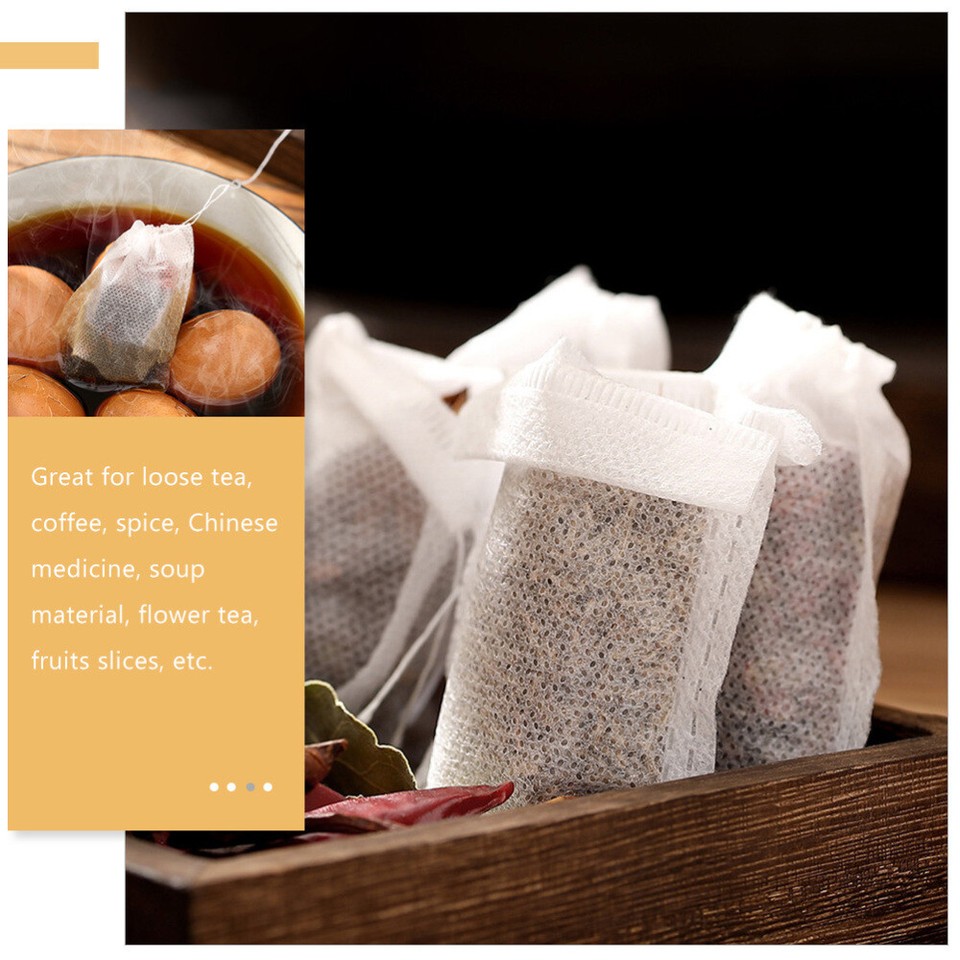 100 Pcs Gauze Bag Nonwoven Fabric Empty Tea Bags Bulk Nuts Leaves