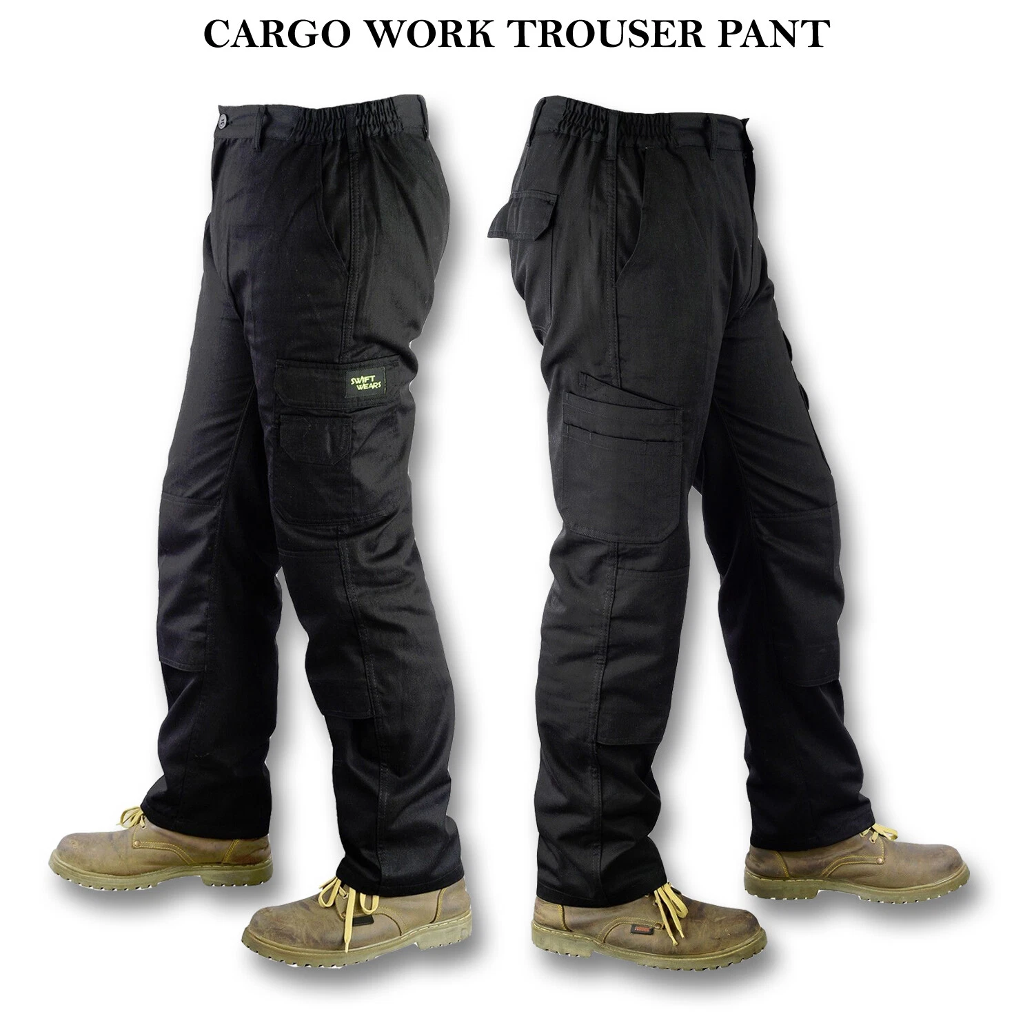 Mens Cargo Trouser Pants WorkWear Combat Knee Pad Elasticated Multi Pocket Black
Opens in a new wind
