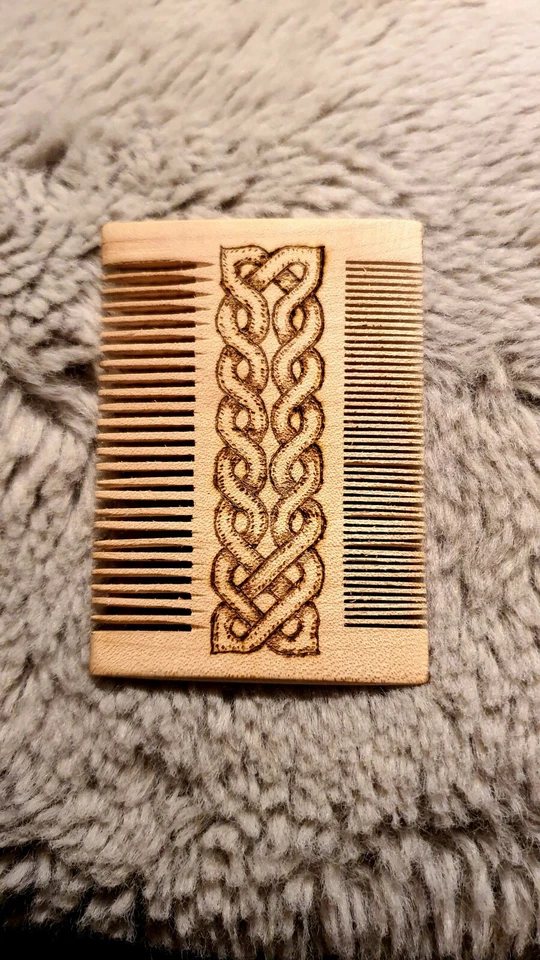 Personalised Wooden Hair Beard Comb Pyrographed  - Image 3 of 4