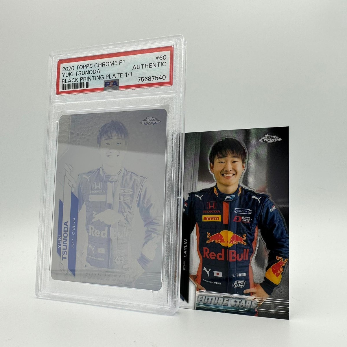 1/1 Black Printing Plate - Yuki Tsunoda #60 - Topps Chrome 2020 F1