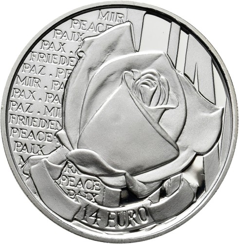 GC : Bosna Herzegowina - 14 Euro 1996 Rose und Peace Ag .925 / 10 g PP KM# 88 R!