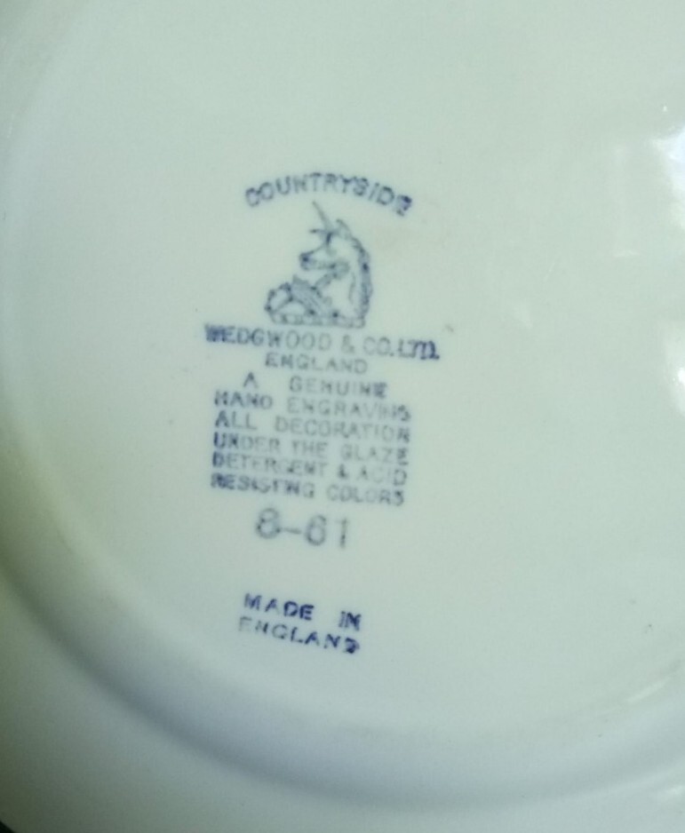 2 x Vintage Blue & White Plate "Countryside" Enoch Wedgwood Christmas