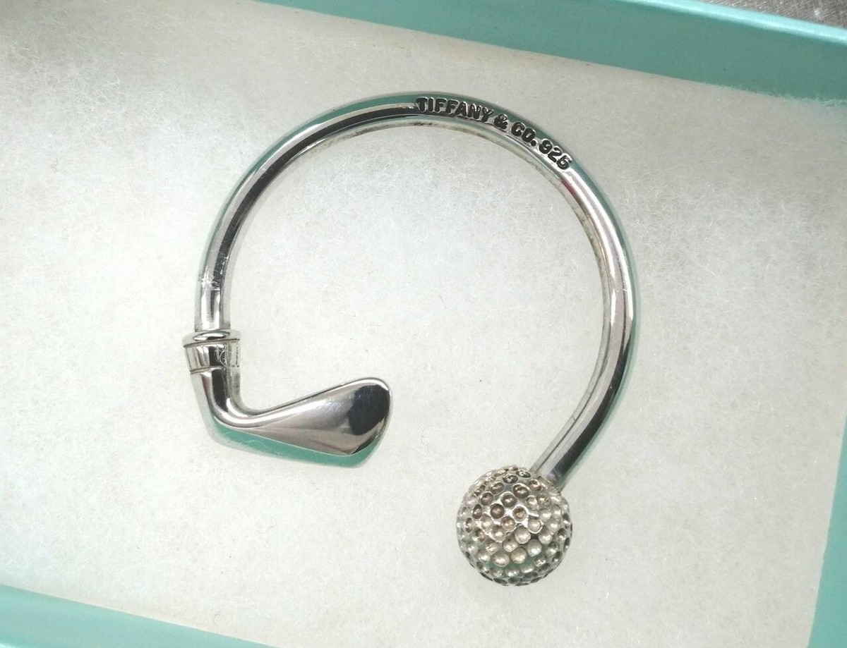 TIFFANY & Co. Golf Club & Ball Keychain Key Ring Sterling