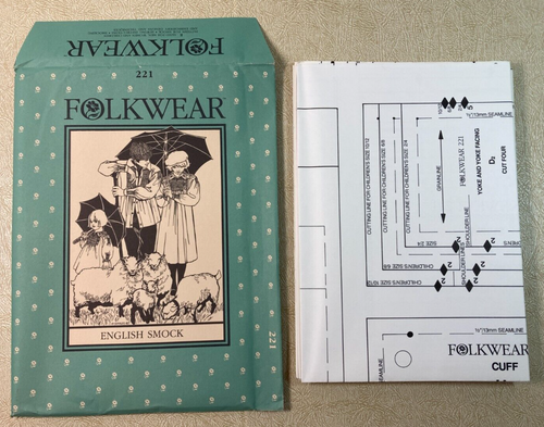 Folkwear #221 English Smock Sewing Pattern Unisex Sm-Lg Uncut FF - Picture 4 of 4