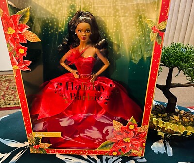 Poupée Barbie Holiday 2021 (African American) - Robe Scintillante, Avec Support Et Certificat D'authenticité, Pour Enfants 6 Ans Et Plus