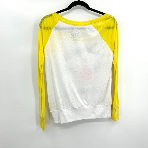 Camisa de béisbol CHASER amarilla blanca California Lacrosse Burnout talla mediana nueva con etiquetas - Imagen 2 de 3